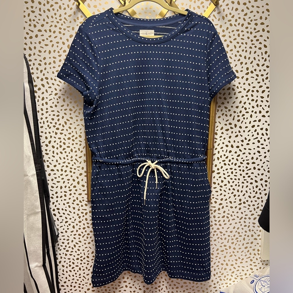 NWT Loft Lou & Grey Dotted Drawstring Pocket Dress
